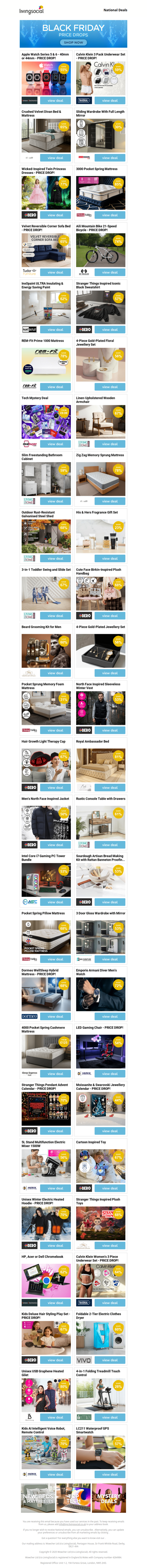 Apple Watch Series 5 & 6 - 40mm or 44mm - PRICE DROP! | Calvin Klein 3 Pack Underwear Set - PRICE DROP! | Crushed Velvet Divan Bed & Mattress - PRICE DROP! | Sliding Wardrobe With Full Length Mirror  | Wicked-Inspired Twin Princess Dresses - PRICE DROP!