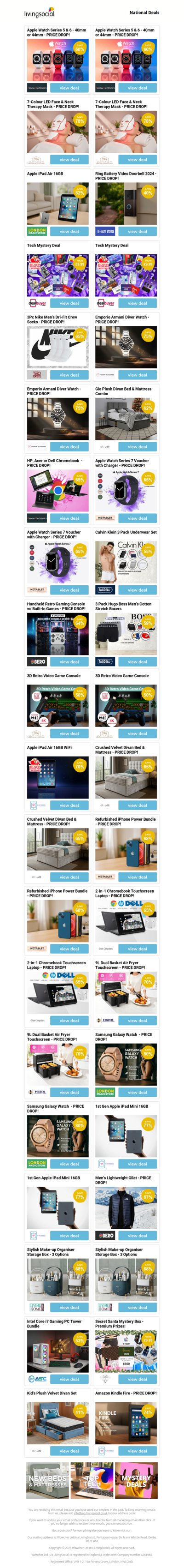 Apple Watch Series 5 & 6 - 40mm or 44mm - PRICE DROP! | Apple Watch Series 5 & 6 - 40mm or 44mm - PRICE DROP! | 7-Colour LED Face & Neck Therapy Mask - PRICE DROP! | 7-Colour LED Face & Neck Therapy Mask - PRICE DROP! | Apple iPad Air 16GB