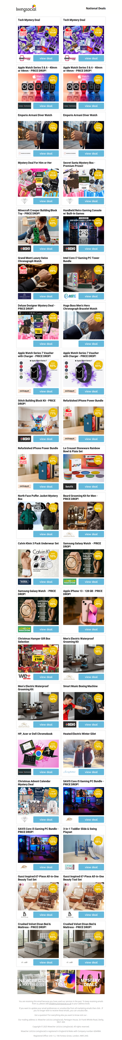 Tech Mystery Deal | Tech Mystery Deal | Apple Watch Series 5 & 6 - 40mm or 44mm - PRICE DROP! | Apple Watch Series 5 & 6 - 40mm or 44mm - PRICE DROP! | Emporio Armani Diver Watch - PRICE DROP!