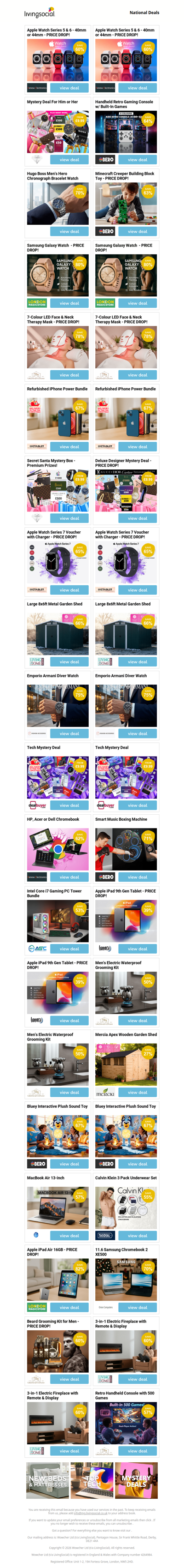 Apple Watch Series 5 & 6 - 40mm or 44mm - PRICE DROP! | Apple Watch Series 5 & 6 - 40mm or 44mm - PRICE DROP! | Mystery Deal For Him or Her | Handheld Retro Gaming Console w/ Built-In Games | Hugo Boss Men's Hero Chronograph Bracelet Watch