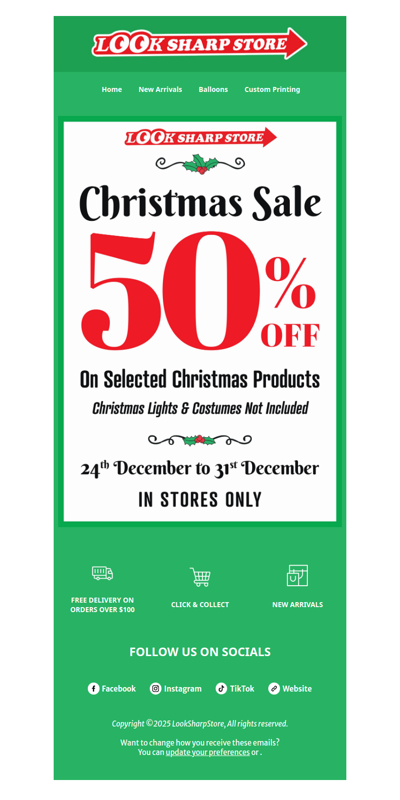 STILL ON — 50% OFF CHRISTMAS SALE