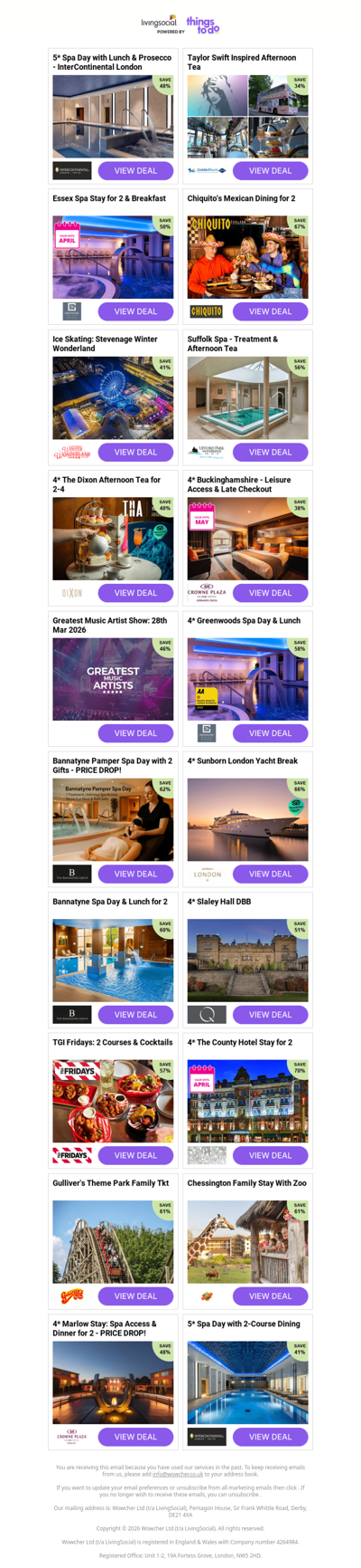 5* Spa Day with Lunch & Prosecco - InterContinental London | Taylor Swift Inspired Afternoon Tea | Essex Spa Stay for 2 & Breakfast | Chiquito's Mexican Dining for 2 | Ice Skating: Stevenage Winter Wonderland