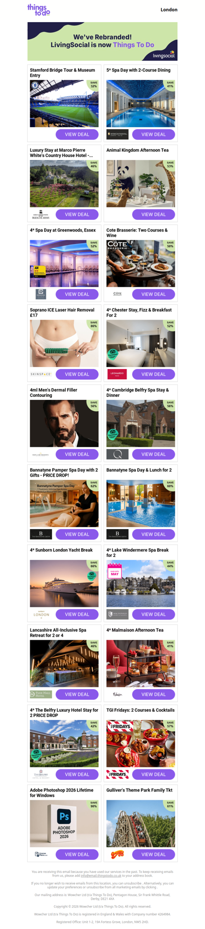 Stamford Bridge Tour & Museum Entry | 5* Spa Day with 2-Course Dining | Luxury Stay at Marco Pierre White's Country House Hotel - PRICE DROP! | Animal Kingdom Afternoon Tea | 4* Spa Day at Greenwoods, Essex