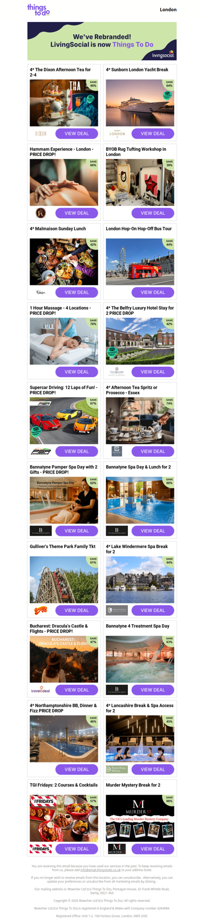4* The Dixon Afternoon Tea for 2-4 | 4* Sunborn London Yacht Break | Hammam Experience - London - PRICE DROP! | BYOB Rug Tufting Workshop in London | 4* Malmaison Sunday Lunch
