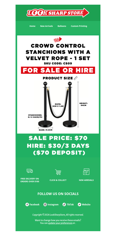 Velvet Rope Stanchions – Sale or Hire
