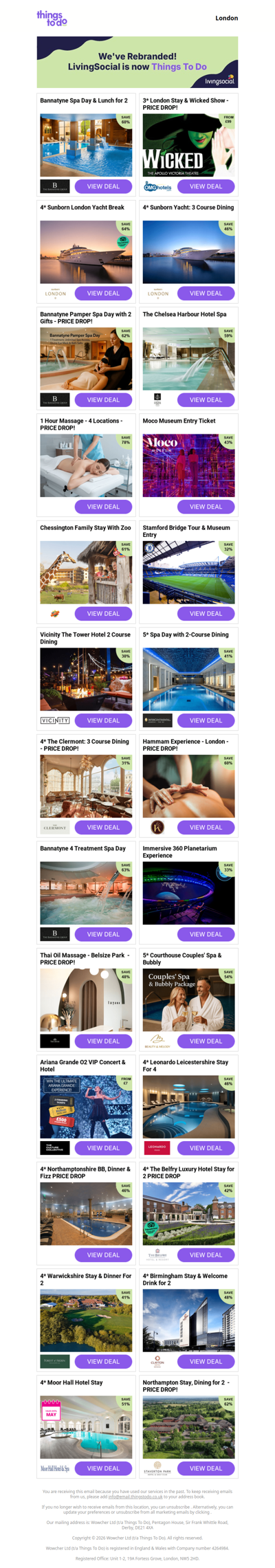 Bannatyne Spa Day & Lunch for 2 | 3* London Stay & Wicked Show - PRICE DROP! | 4* Sunborn London Yacht Break | 4* Sunborn Yacht: 3 Course Dining | Bannatyne Pamper Spa Day with 2 Gifts - PRICE DROP!