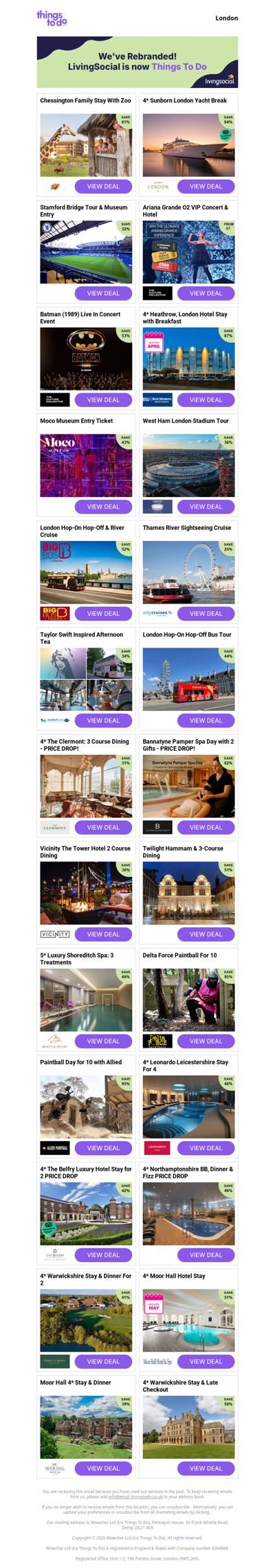 Chessington Family Stay With Zoo | 4* Sunborn London Yacht Break | Stamford Bridge Tour & Museum Entry | Ariana Grande O2 VIP Concert & Hotel | Batman (1989) Live In Concert Event