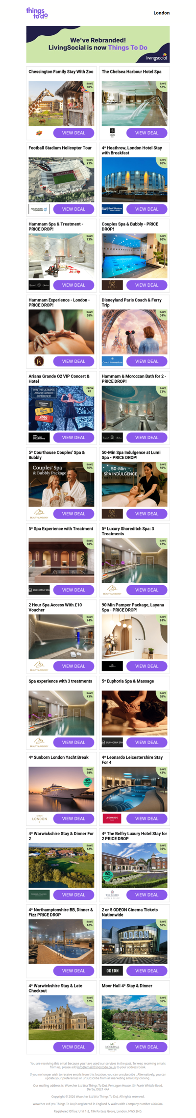 Chessington Family Stay With Zoo | The Chelsea Harbour Hotel Spa | Football Stadium Helicopter Tour | 4* Heathrow, London Hotel Stay with Breakfast | Hammam Spa & Treatment - PRICE DROP!