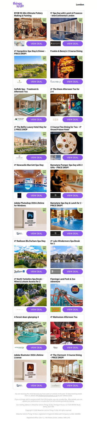 BYOB 90-Min Ultimate Pottery Making & Painting | 5* Spa Day with Lunch & Prosecco - InterContinental London | 4* Hampshire Spa Stay & Dinner - PRICE DROP! | Frankie & Benny's 2 Course Dining | Suffolk Spa - Treatment & Afternoon Tea