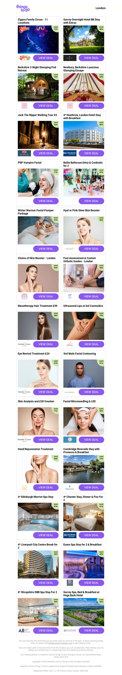 Zippos Family Circus - 11 Locations | Surrey Overnight Hotel BB Stay with Extras | Berkshire 2-Night Glamping Pod Retreat | Newbury, Berkshire Luxurious Glamping Escape | Jack The Ripper Walking Tour £5