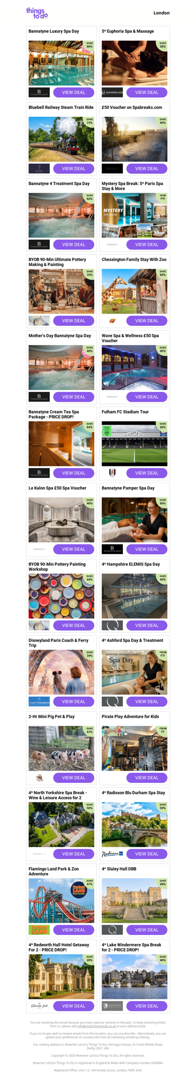 Bannatyne Luxury Spa Day | 5* Euphoria Spa & Massage | Bluebell Railway Steam Train Ride | £50 Voucher on Spabreaks.com | Bannatyne 4 Treatment Spa Day