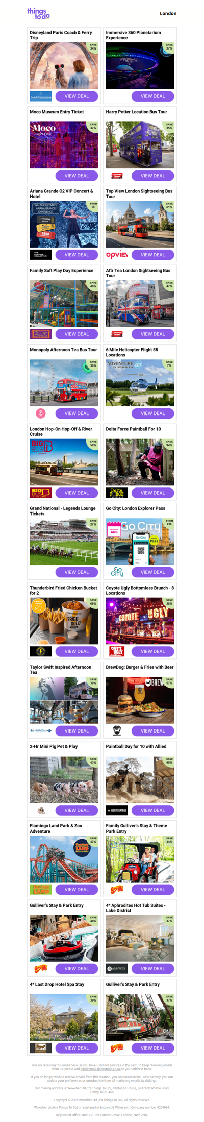 Disneyland Paris Coach & Ferry Trip | Immersive 360 Planetarium Experience | Moco Museum Entry Ticket - PRICE DROP! | Harry Potter Location Bus Tour | Ariana Grande O2 VIP Concert & Hotel