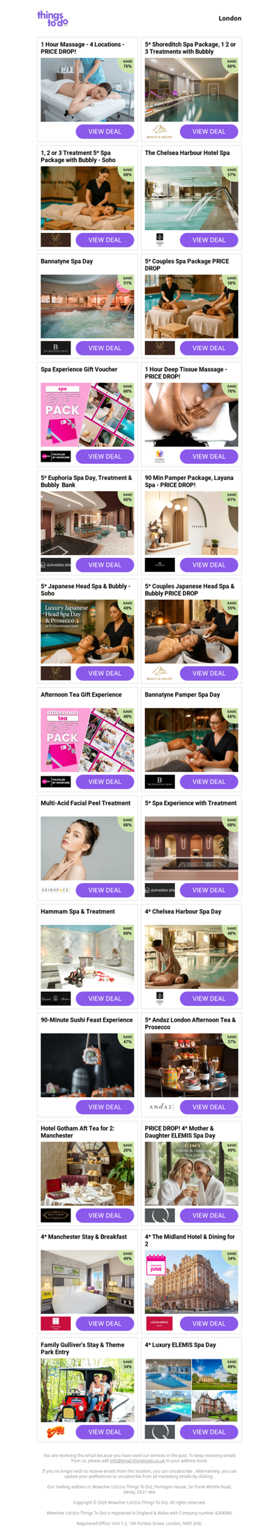 1 Hour Massage - 4 Locations | 5* Shoreditch Spa Package, 1 2 or 3 Treatments with Bubbly | 1, 2 or 3 Treatment 5* Spa Package with Bubbly - Soho | The Chelsea Harbour Hotel Spa | Bannatyne Spa Day