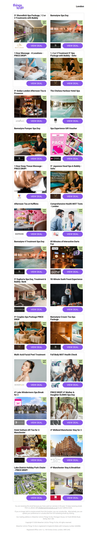 5* Shoreditch Spa Package, 1 2 or 3 Treatments with Bubbly | Bannatyne Spa Day | 1 Hour Massage - 4 Locations | 1, 2 or 3 Treatment 5* Spa Package with Bubbly - Soho | 5* Andaz London Afternoon Tea & Prosecco