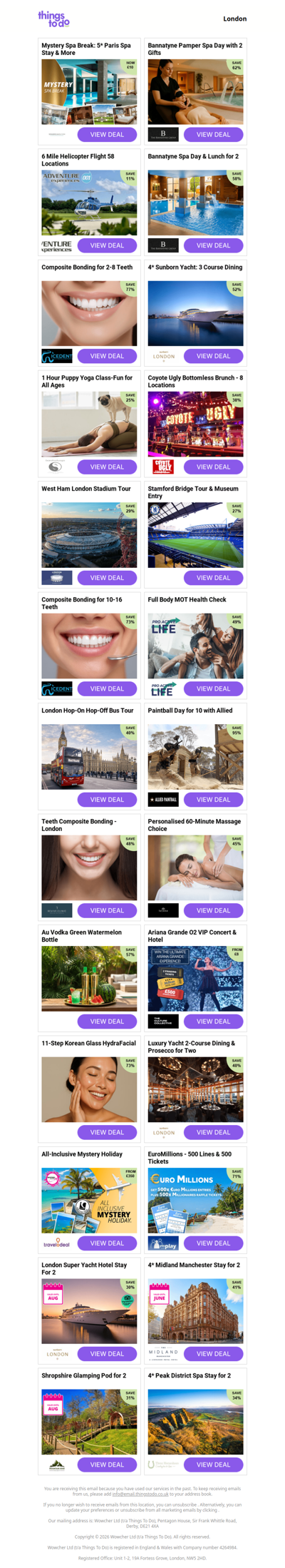 Mystery Spa Break: 5* Paris Spa Stay & More | Bannatyne Pamper Spa Day with 2 Gifts | 6 Mile Helicopter Flight 58 Locations | Bannatyne Spa Day & Lunch for 2 | Composite Bonding for 2-8 Teeth