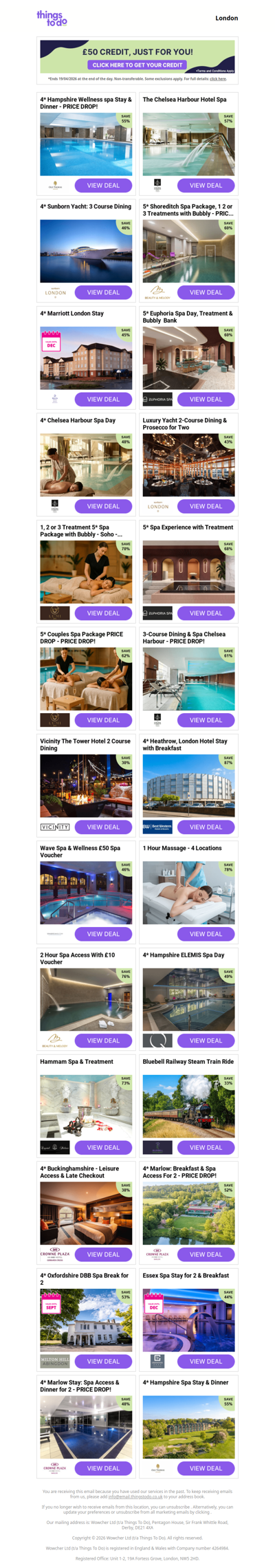 Your £50 ThingsToDo Credit Is Ready – Tap Now & Use It Before Midnight!