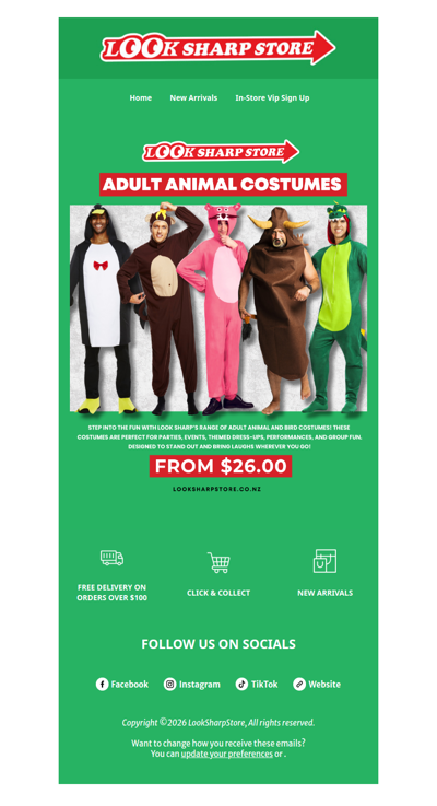 Guaranteed giggles! Adult animal costumes