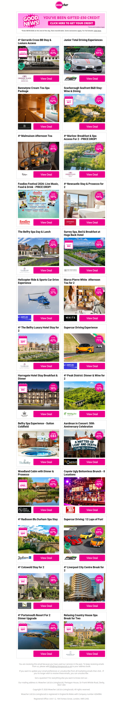 Click Inside for £50 Credit & Unmissable Deals 💸