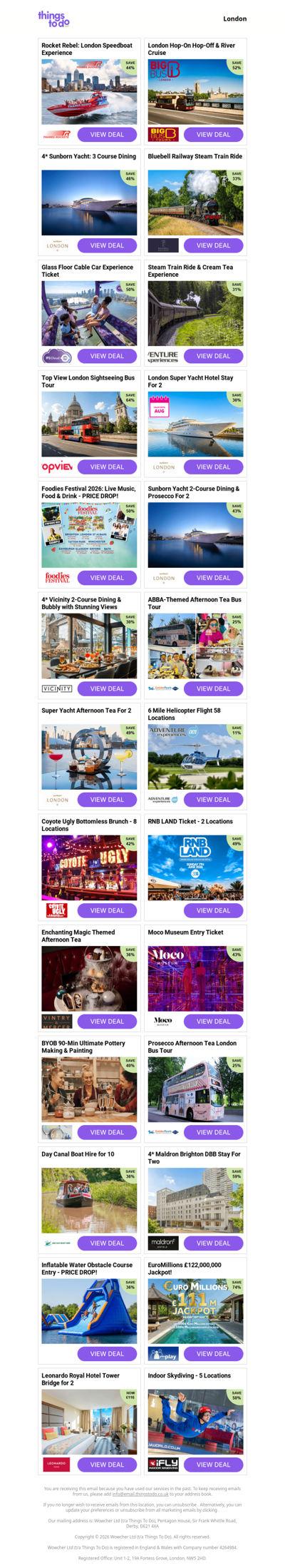 Rocket Rebel: London Speedboat Experience | London Hop-On Hop-Off & River Cruise | 4* Sunborn Yacht: 3 Course Dining | Bluebell Railway Steam Train Ride | Glass Floor Cable Car Experience Ticket