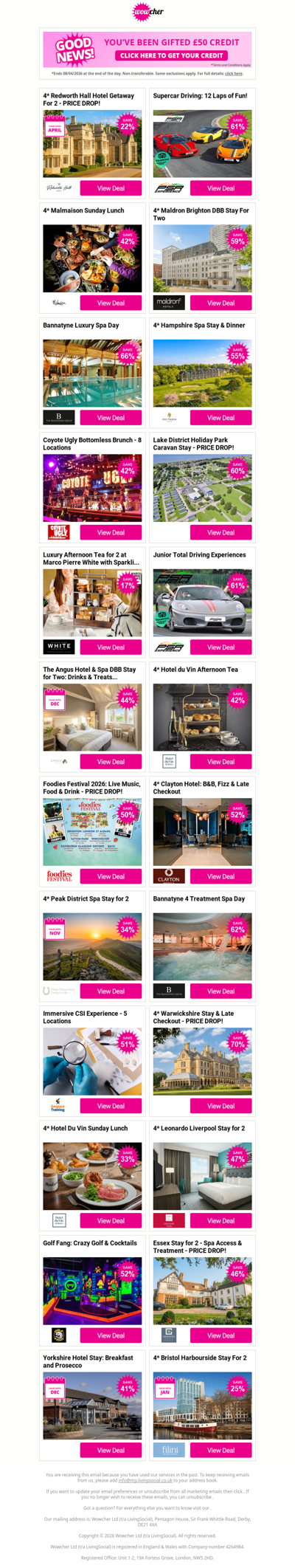 Click Inside for £50 Credit & Unmissable Deals 💸
