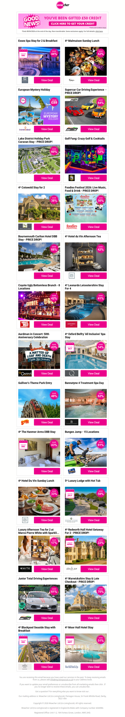 Click Inside for £50 Credit & Unmissable Deals 💸