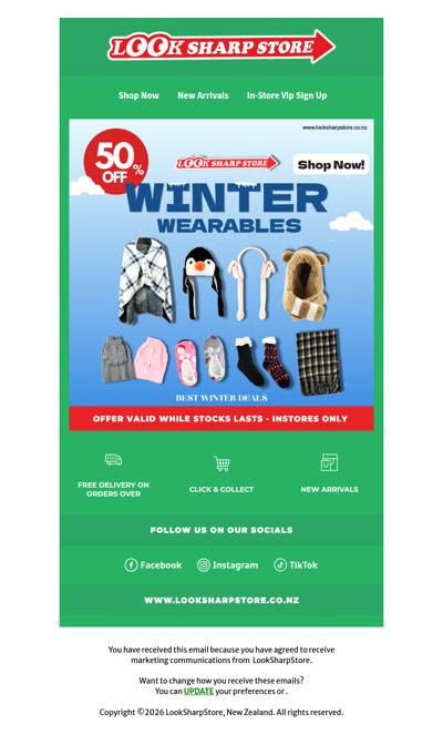 50% Off Winter Wearables — Shop In-Store Now!