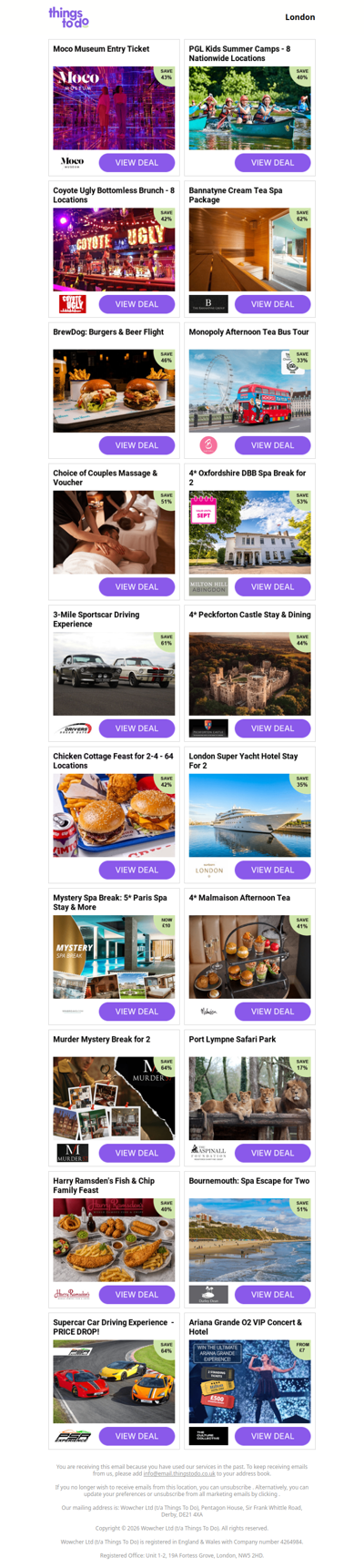 Moco Museum Entry Ticket | PGL Kids Summer Camps - 8 Nationwide Locations | Coyote Ugly Bottomless Brunch - 8 Locations | Bannatyne Cream Tea Spa Package | BrewDog: Burgers & Beer Flight