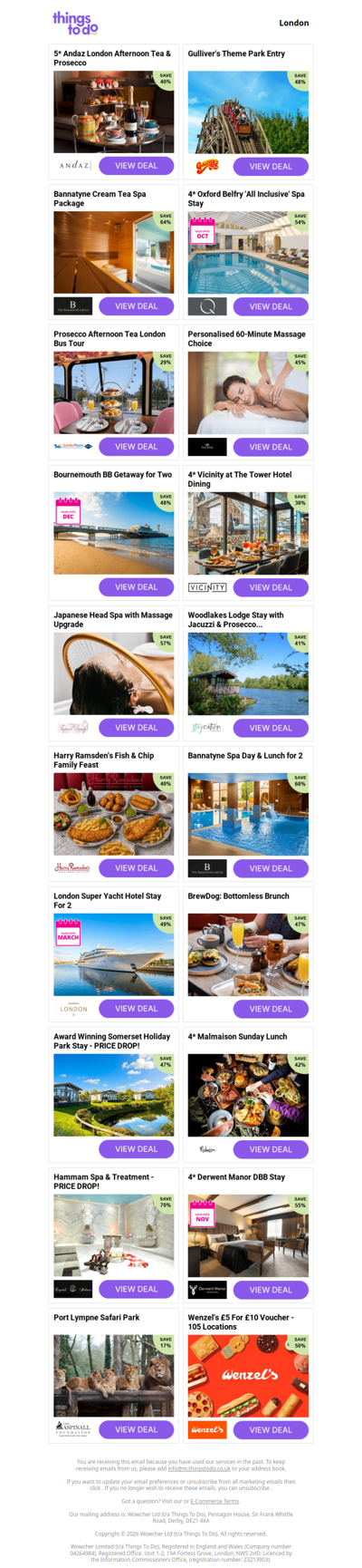 5* Andaz London Afternoon Tea & Prosecco | Gulliver's Theme Park Entry | Bannatyne Cream Tea Spa Package | 4* Oxford Belfry 'All Inclusive' Spa Stay | Prosecco Afternoon Tea London Bus Tour