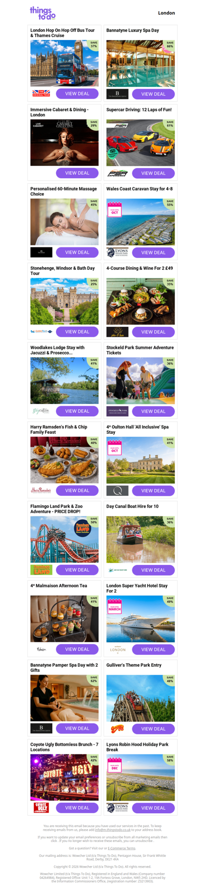 London Hop On Hop Off Bus Tour & Thames Cruise | Bannatyne Luxury Spa Day | Immersive Cabaret & Dining - London | Supercar Driving: 12 Laps of Fun! | Personalised 60-Minute Massage Choice