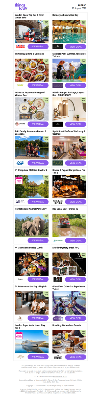 London Open-Top Bus & River Cruise Tour | Bannatyne Luxury Spa Day | Turtle Bay: Dining & Cocktails | Stockeld Park Summer Adventure Tickets | 4-Course Japanese Dining with Wine or Beer