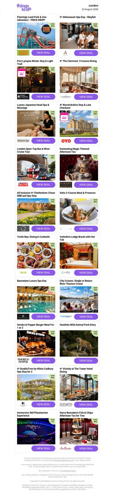 Flamingo Land Park & Zoo Adventure - PRICE DROP! | 5* Athenaeum Spa Day - Mayfair | Port Lympne Winter Stay & Light Trail | 4* The Clermont: 3 Course Dining | Luxury Japanese Head Spa & Massage