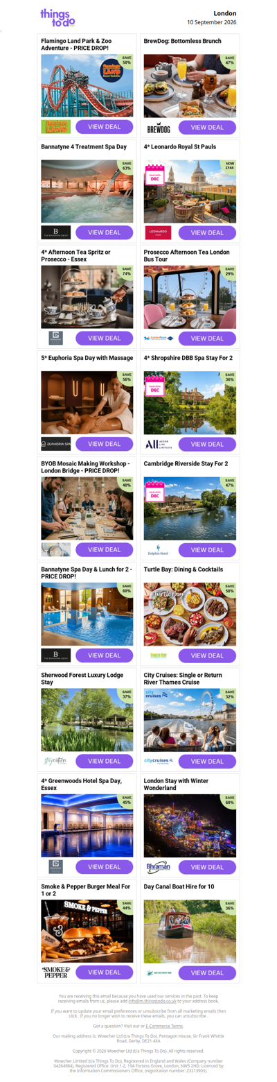 Flamingo Land Park & Zoo Adventure | BrewDog: Bottomless Brunch | Bannatyne 4 Treatment Spa Day | 4* Leonardo Royal St Pauls | 4* Afternoon Tea Spritz or Prosecco - Essex