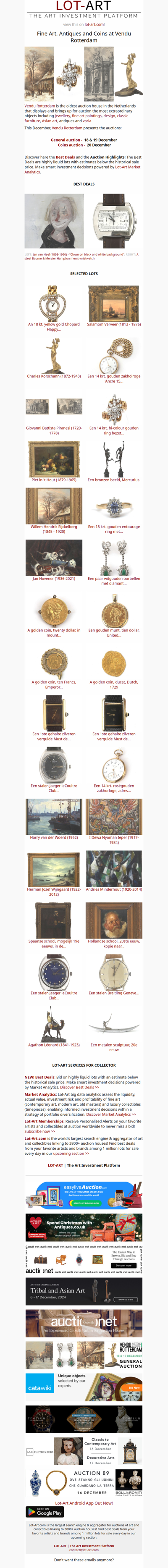 Fine Art, Antiques and Coins at Vendu Rotterdam