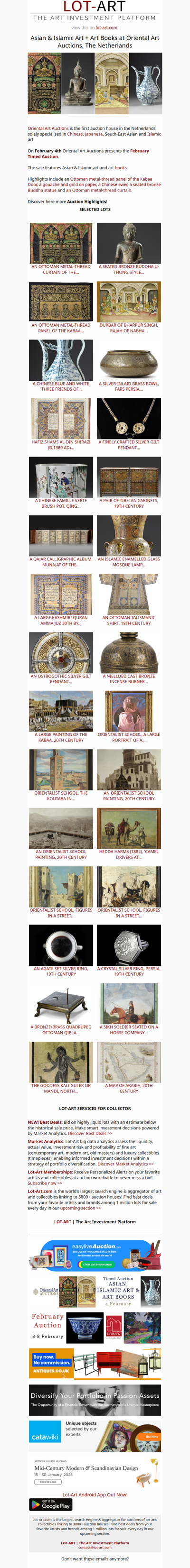 Asian & Islamic Art + Art Books at Oriental Art Auctions, The Netherlands