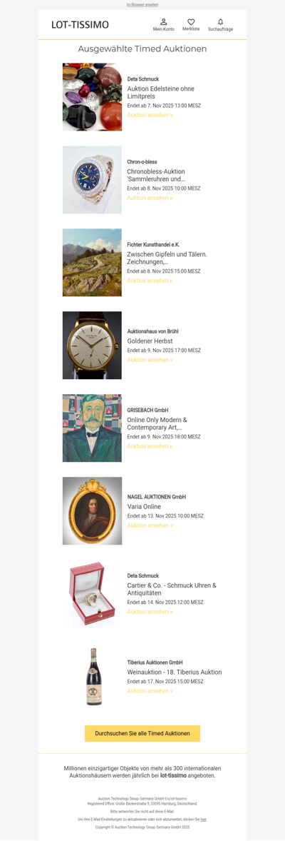 Kommende Timed Auktionen