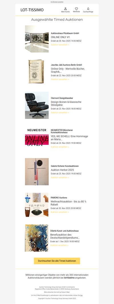 Kommende Timed Auktionen