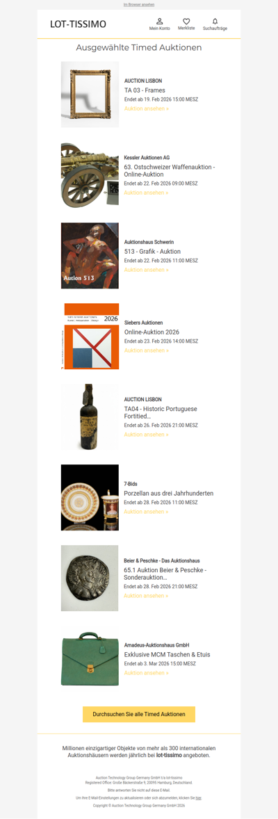 Kommende Timed Auktionen