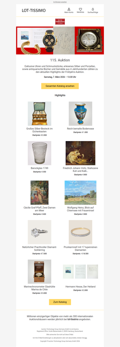 115. Auktion | Frühjahrsauktion