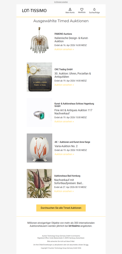 Kommende Timed Auktionen