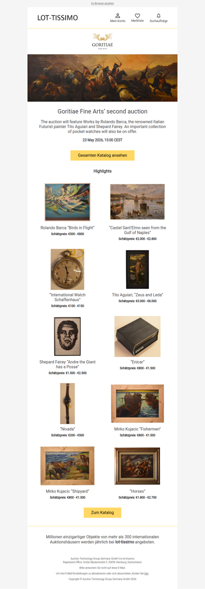 Goritiae Fine Arts’ second auction