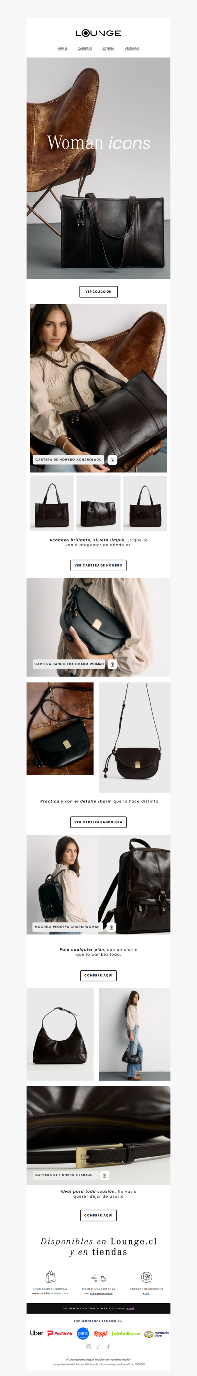 4 carteras, 1 colección, online y en tiendas  🖤