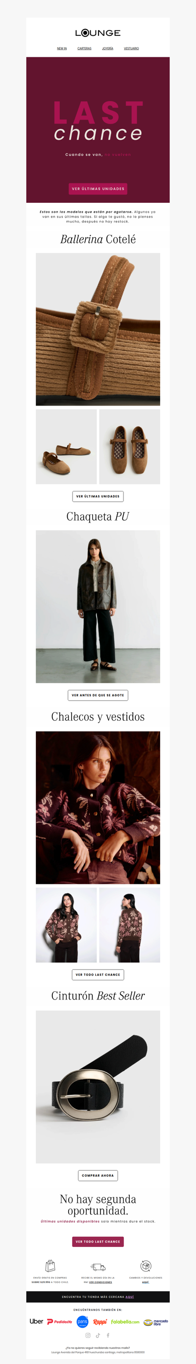 Last Chance 🔴 Últimas unidades en moda
