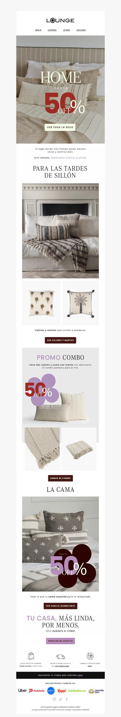 Home Lounge: hasta 50% OFF
