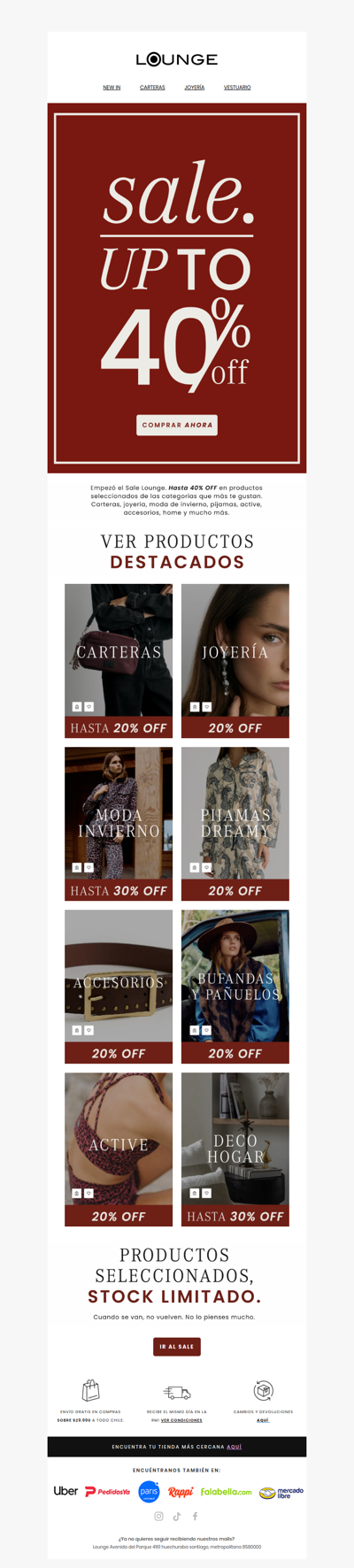 SALE 🔥 Hasta 40% OFF en tus favoritos