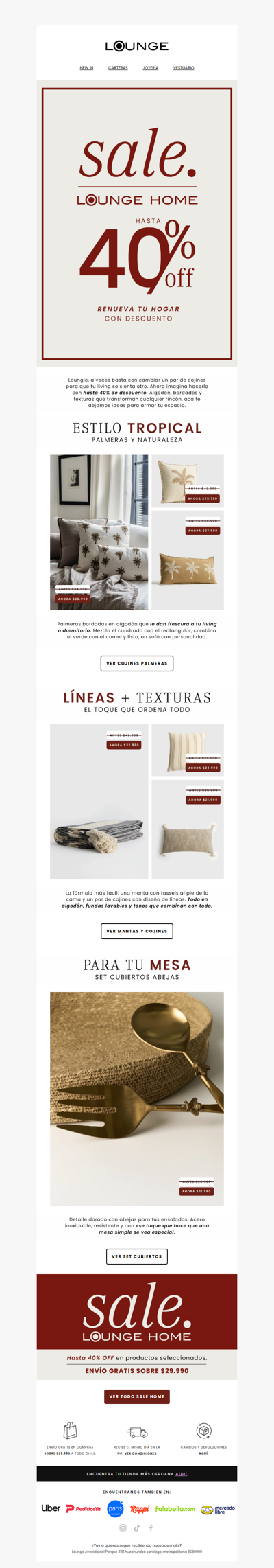 Sale Lounge Home hasta 40% OFF