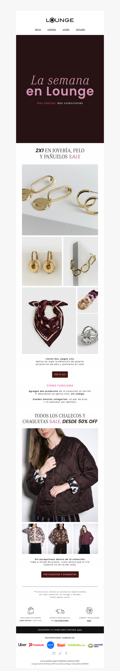 Dos cosas esta semana: 2x1 y ofertas desde 50% OFF ❤️
