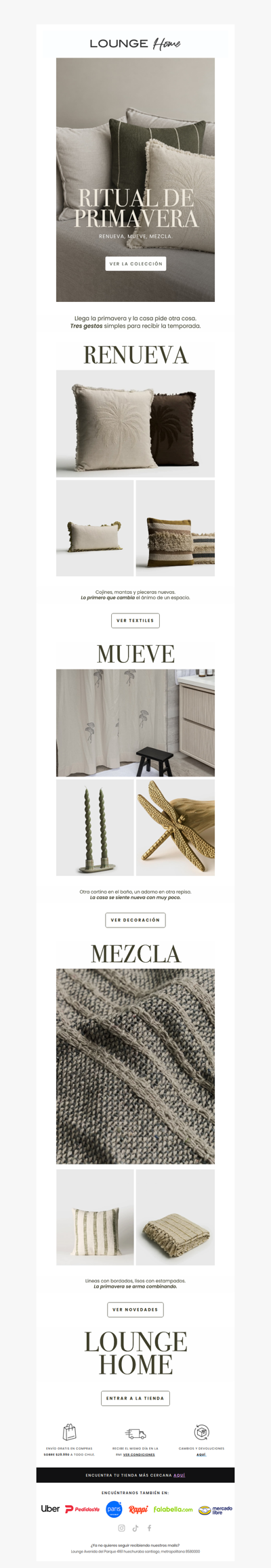 Ritual de Primavera · Nueva temporada en Lounge Home
