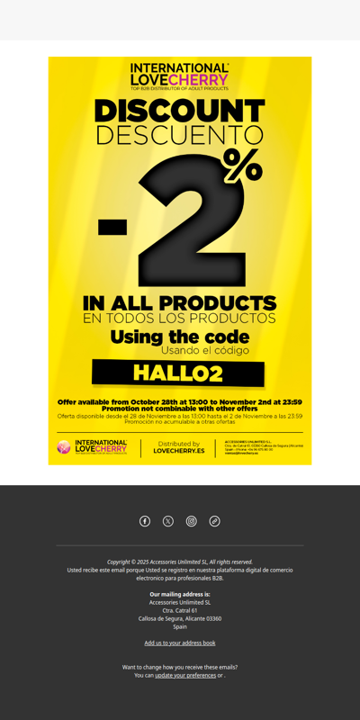 2% DISCOUNT on All Products