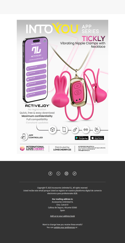 🔥TICKLY INTOYOU APP Vibrating Nipple Clamps
