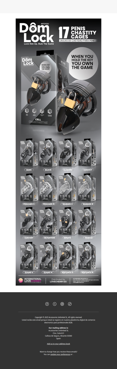 New DOMLOCK™ Chastity Cage Collection